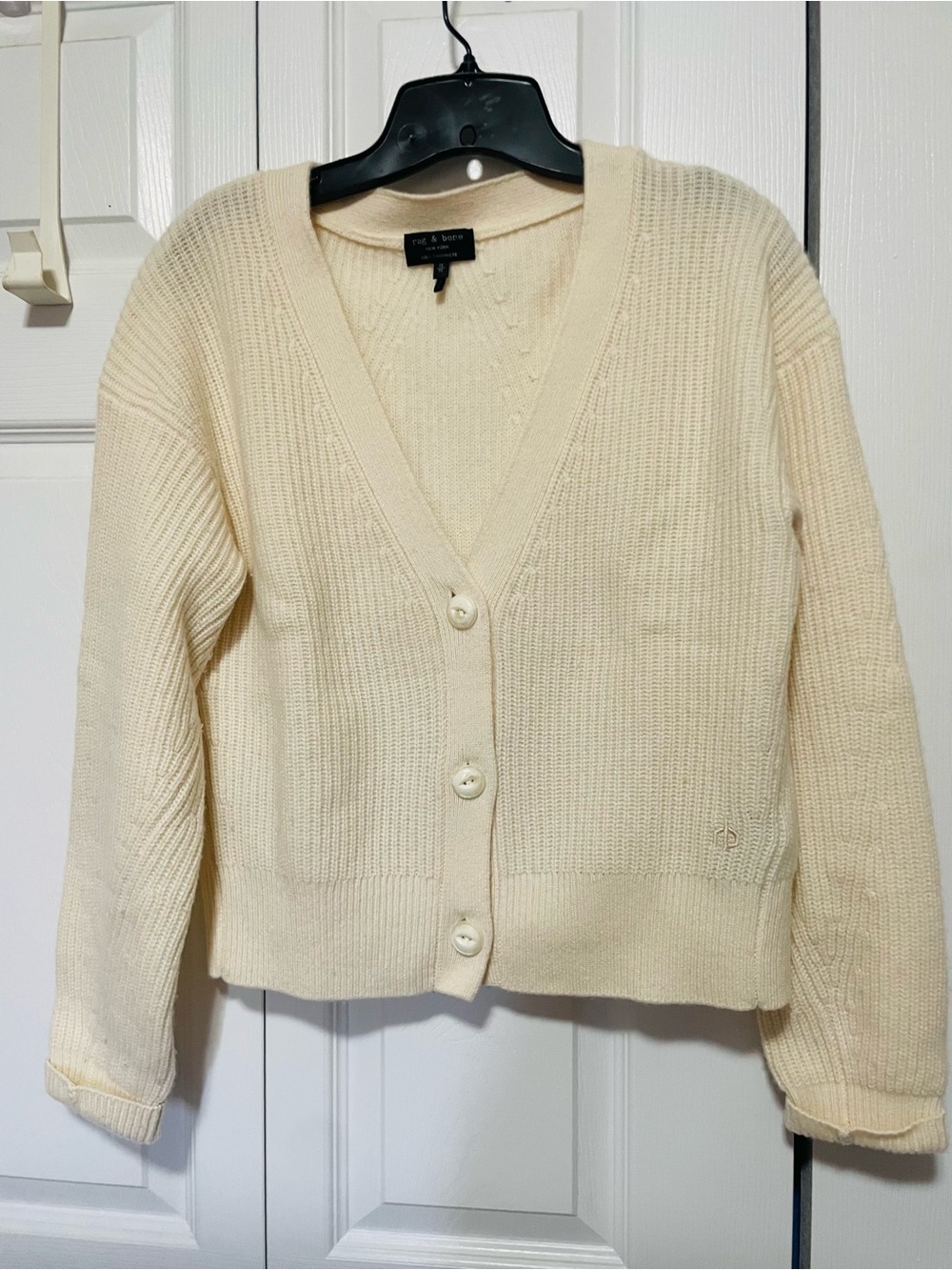 rag & bone Cream Button-Front Knit Cardigan